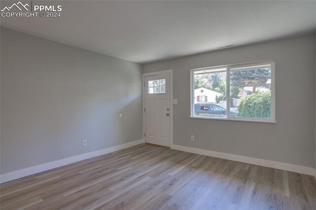 entryway with light wood-type flooring