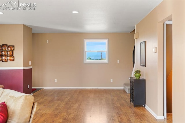 living room featuring light wood-type flooring