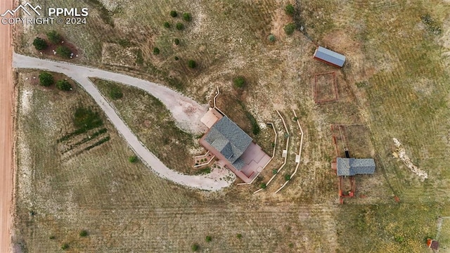 drone / aerial view featuring a rural view