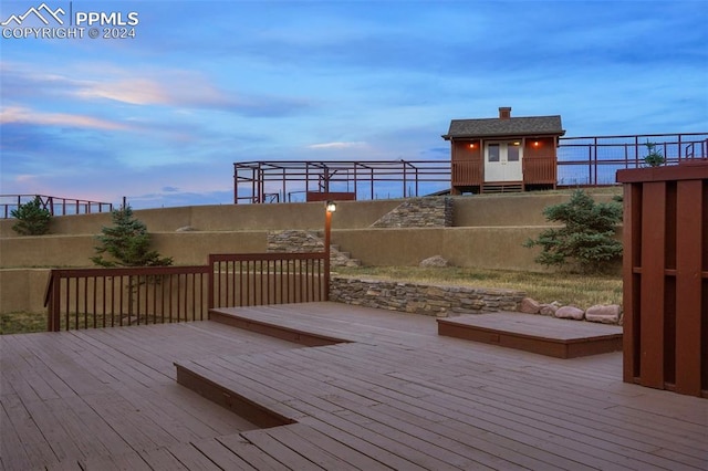 view of deck at dusk