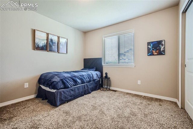 view of carpeted bedroom