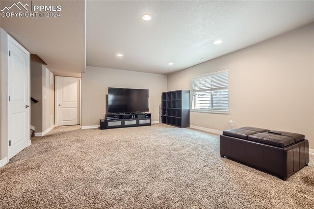 living room featuring carpet floors