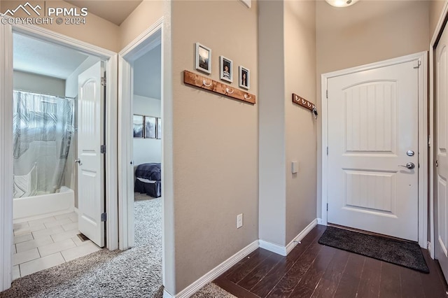 entryway featuring dark hardwood / wood-style flooring