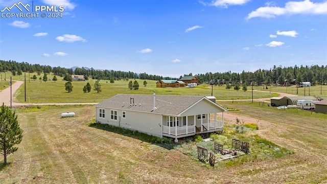 bird's eye view featuring a rural view