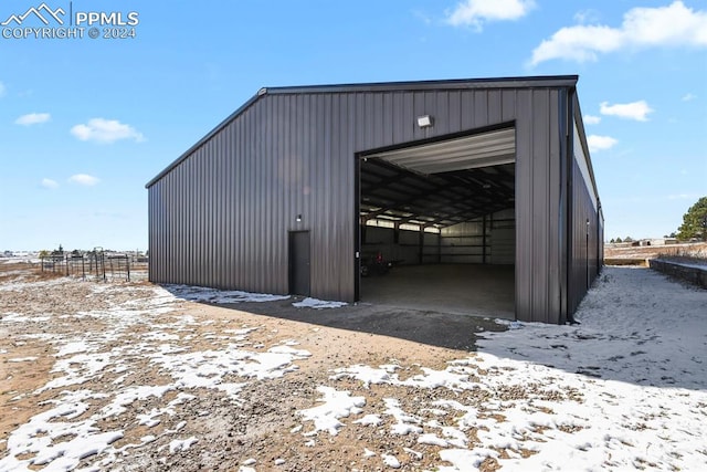 view of snow covered structure