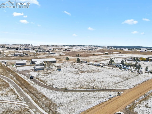 bird's eye view with a rural view