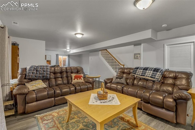 living room featuring light hardwood / wood-style floors