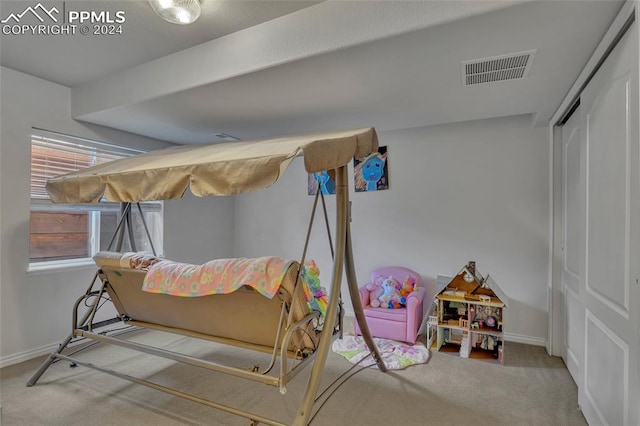 view of carpeted bedroom