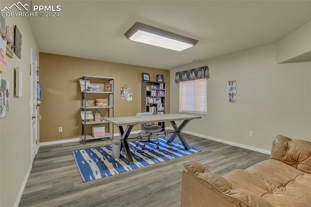 office with hardwood / wood-style floors