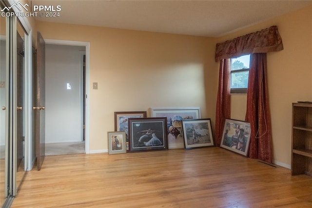 miscellaneous room with light hardwood / wood-style floors