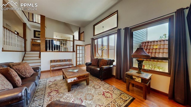 living room featuring wood-type flooring