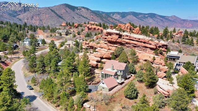 aerial view featuring a mountain view