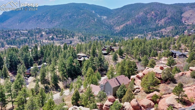 bird's eye view featuring a mountain view