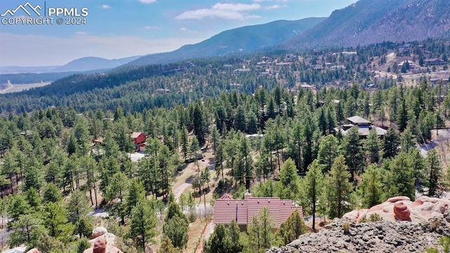 aerial view featuring a mountain view