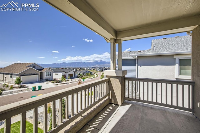 balcony with a mountain view