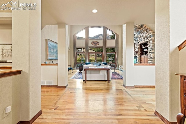 foyer featuring light wood-type flooring