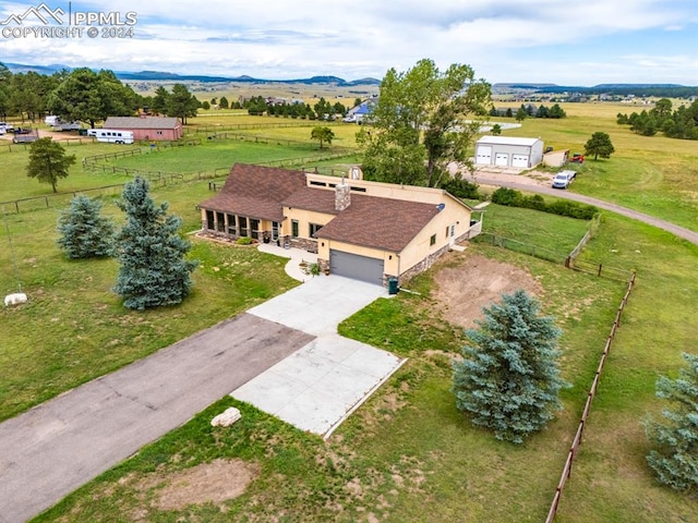 drone / aerial view featuring a rural view