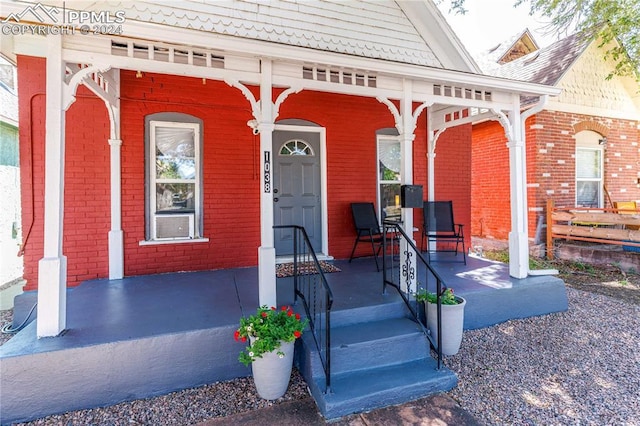 property entrance with a porch