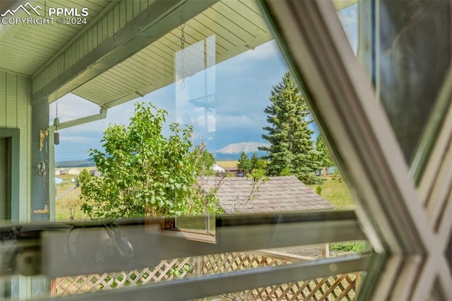 exterior space featuring wood ceiling