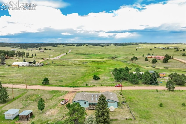 bird's eye view featuring a rural view