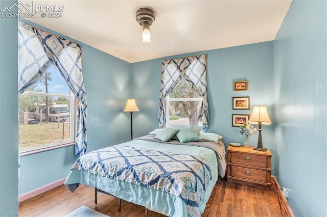 bedroom featuring wood-type flooring