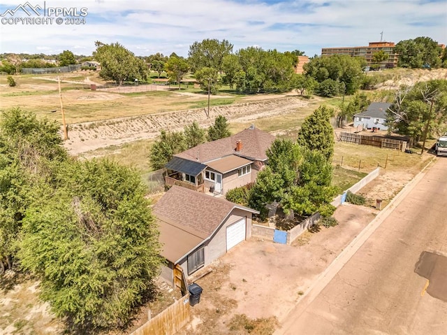 drone / aerial view with a rural view