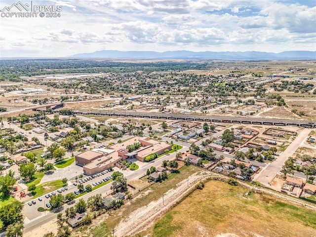 aerial view with a mountain view