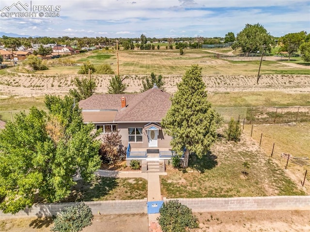 aerial view with a rural view