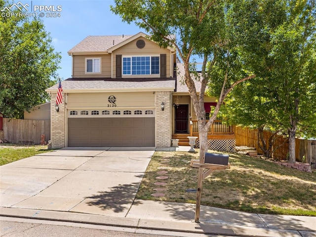 view of front of house with a garage