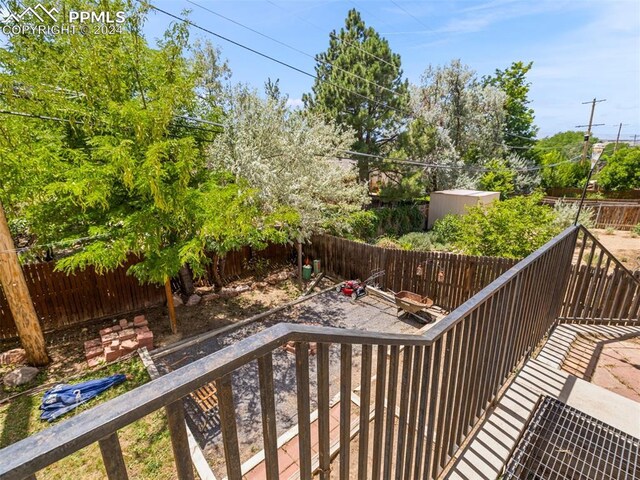 wooden balcony with a wooden deck