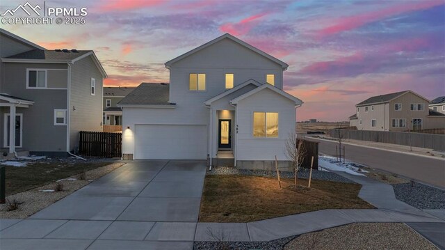 view of property with a garage