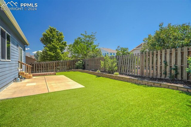 view of yard featuring a patio