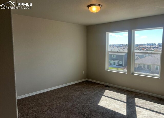 spare room featuring light carpet