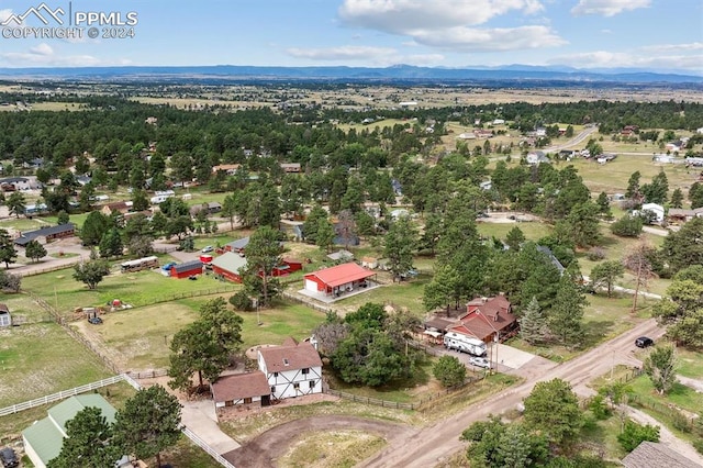 drone / aerial view with a mountain view