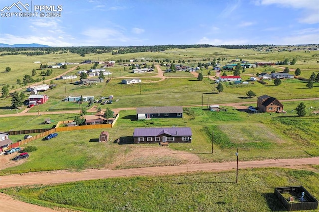 bird's eye view featuring a rural view