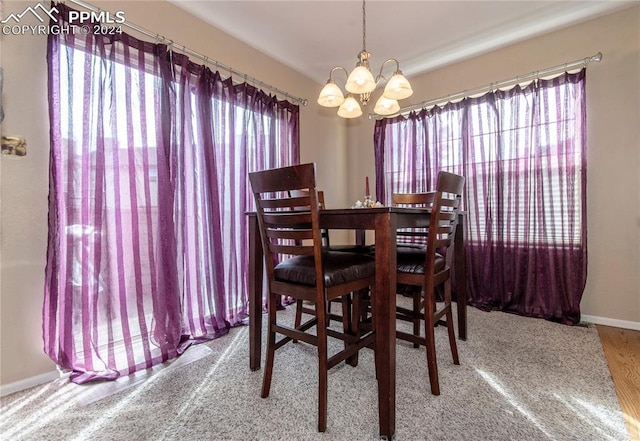 view of dining room