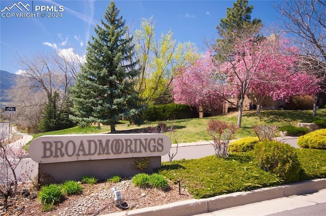 view of community sign