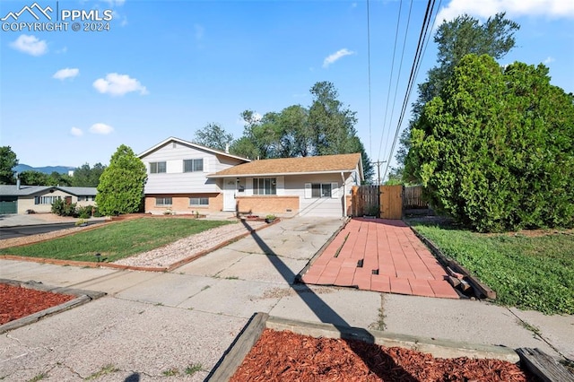 view of split level home