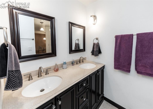 bathroom with double sink vanity