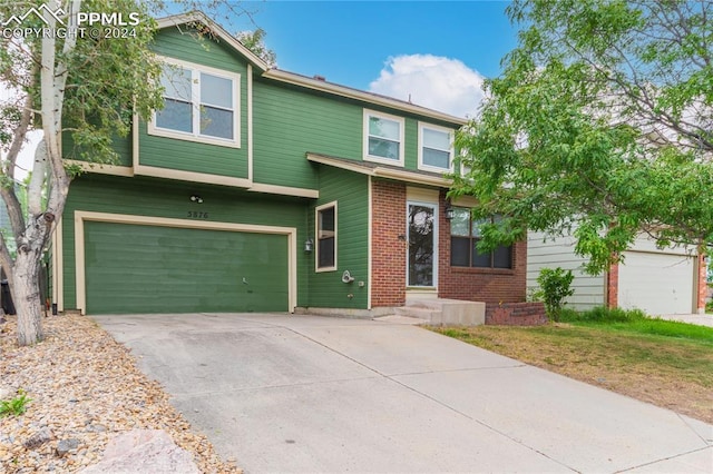 view of front of house with a garage