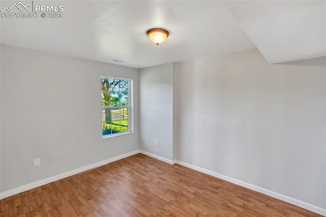 empty room featuring light wood-type flooring