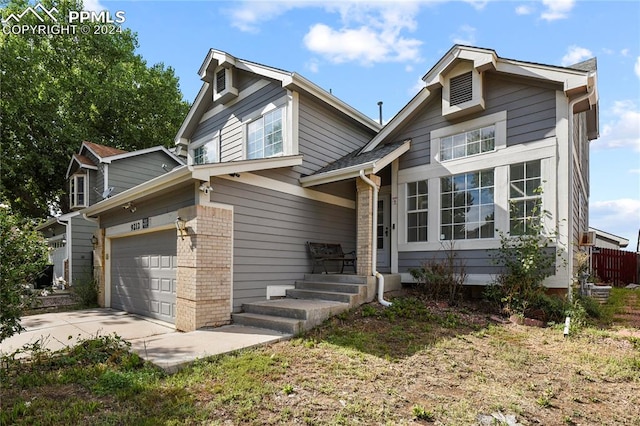 view of front of house with a garage