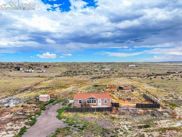 aerial view featuring a rural view