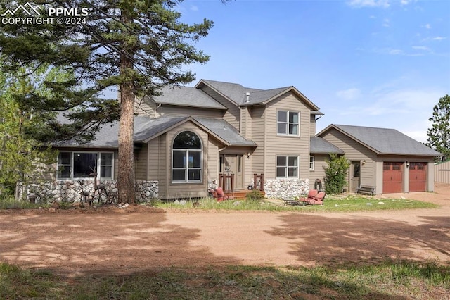 view of front of house with a garage