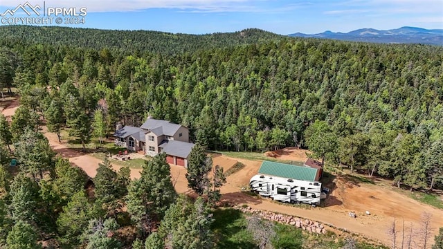 bird's eye view with a mountain view