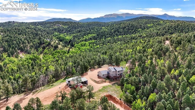 drone / aerial view with a mountain view