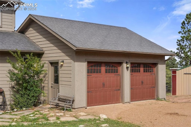 view of garage