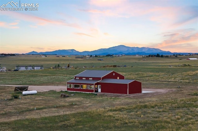 property view of mountains featuring a rural view