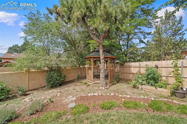 view of yard featuring a gazebo