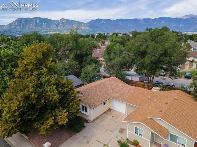 aerial view featuring a mountain view